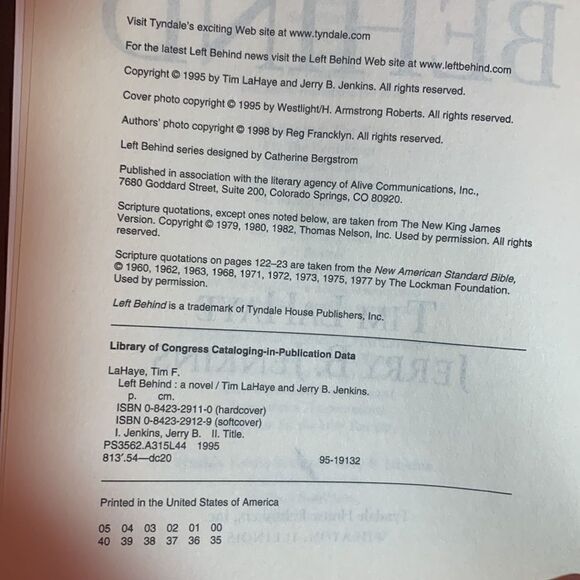 Book Left Behind Paperback Tim LaHaye & Jerry B. Jenkins - Picture 6 of 11